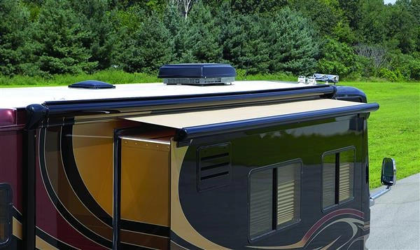 RV awning and slide-out on a motorhome